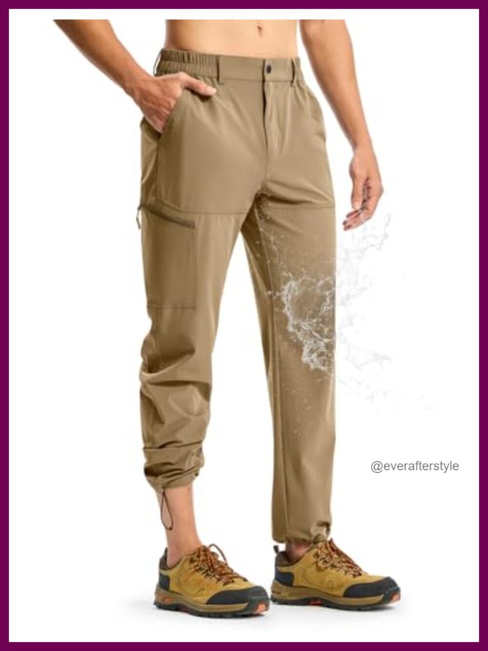 Mens Lightweight Hiking Pants Water Resistant Outdoor Jogger